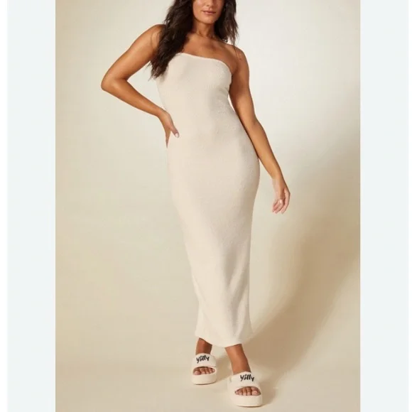 one shoulder summer maxi dress One-Shoulder Draped Dress in White